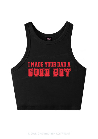 Made Your Dad A Good Boy Y2K Crop Tank Top Cherrykitten