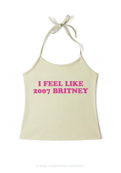 I Feel Like Britney Y2K Halter Neck Cami Cherrykitten