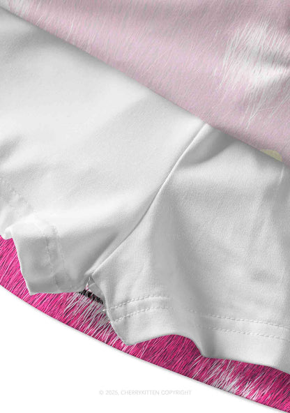 Femme And Rosy Fur Y2K Print Mini Skirt Cherrykitten