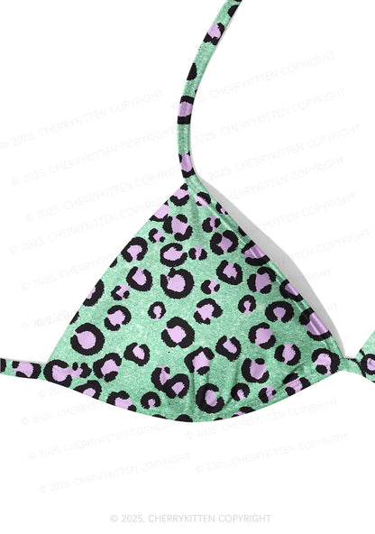 Green Zebra Pink Leopard Y2K Print Bikini Set Cherrykitten