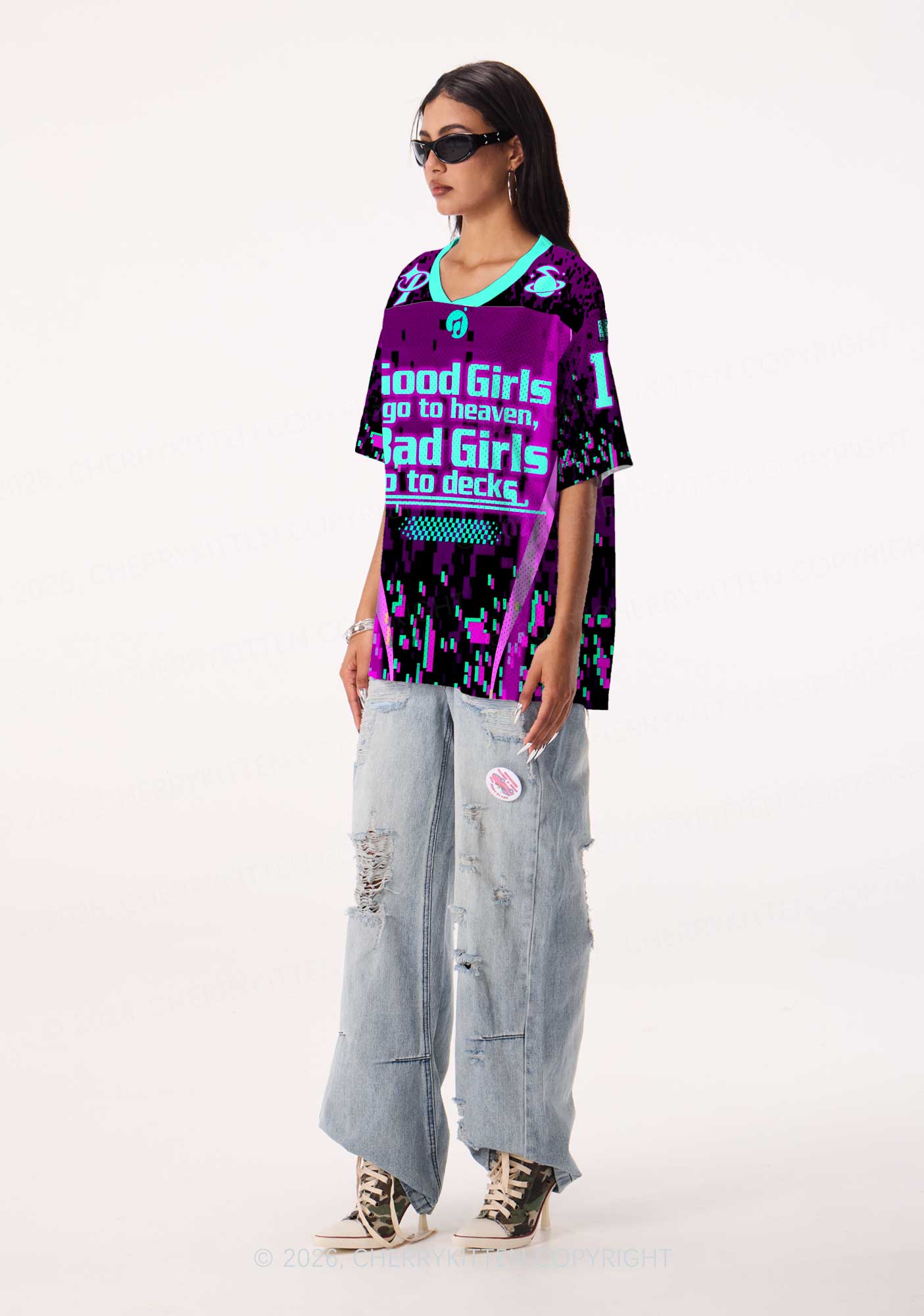 Bad Girls Go To Decks Y2K Sport Jersey Shirts Cherrykitten