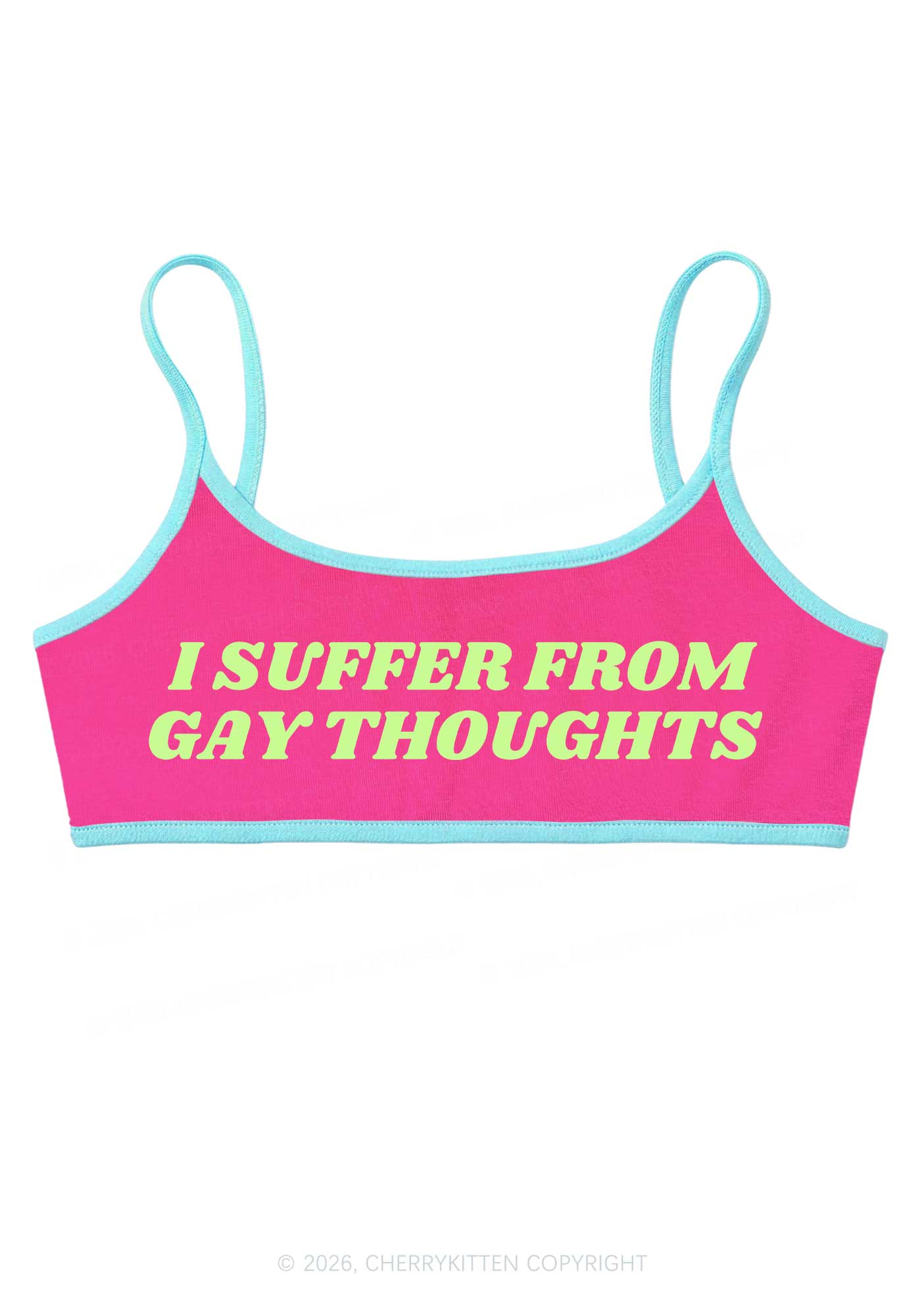I Suffer From Gay Thoughts Pride Y2K Super Crop Cami Cherrykitten