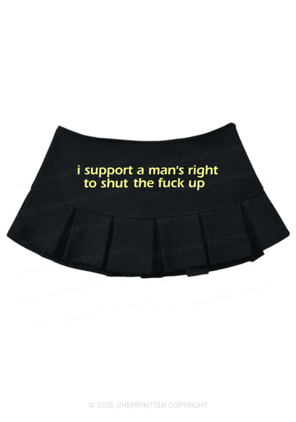 I Support A Mans Right Y2K Mini Pleated Skirts Cherrykitten