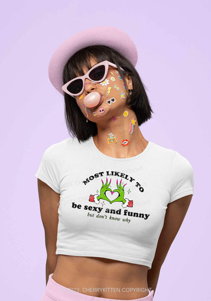 Queen Heart Be Funny Christmas Y2K Baby Tee Cherrykitten