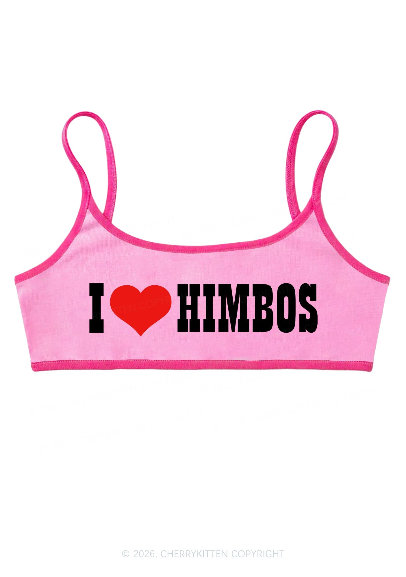 I Love Himbos Y2K Super Crop Cami Cherrykitten
