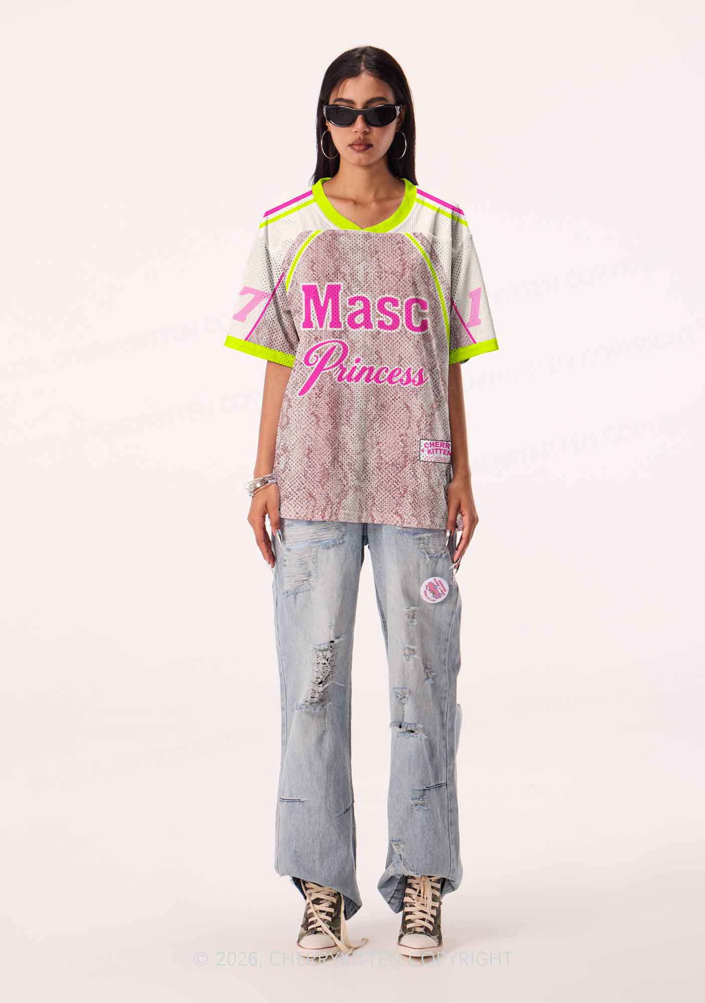 Masc Princess Snakeskin Texture Pride Y2K Sport Jersey Shirts Cherrykitten