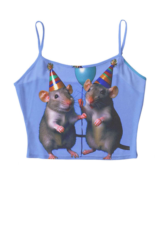 Balloon Party Rats Y2K Mesh Cami Tank Cherrykitten