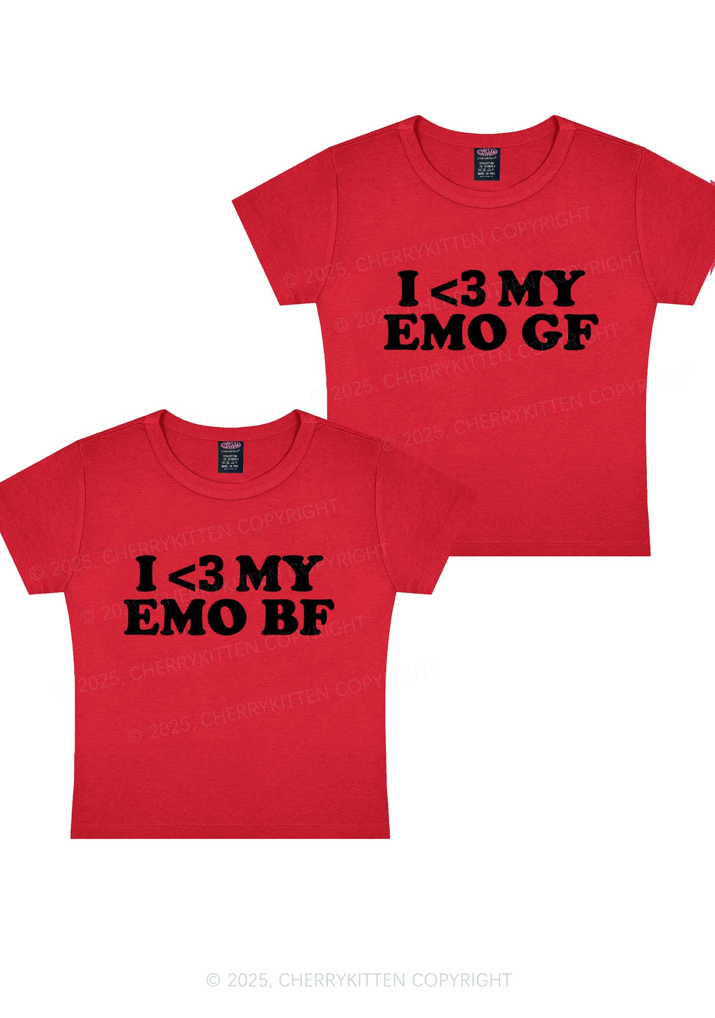 I Love My Emo BF GF Y2K Valentine's Day Baby Tee Cherrykitten