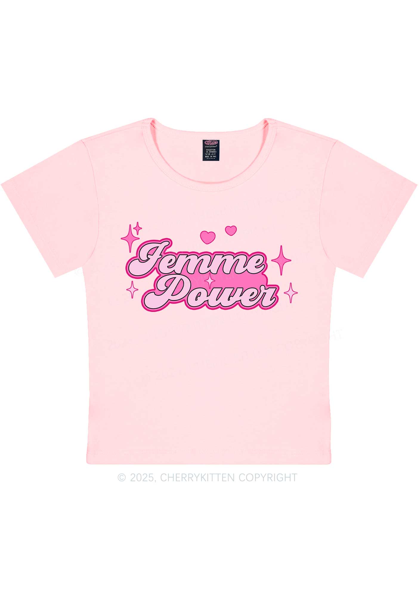 Femme Power Y2K Baby Tee Cherrykitten