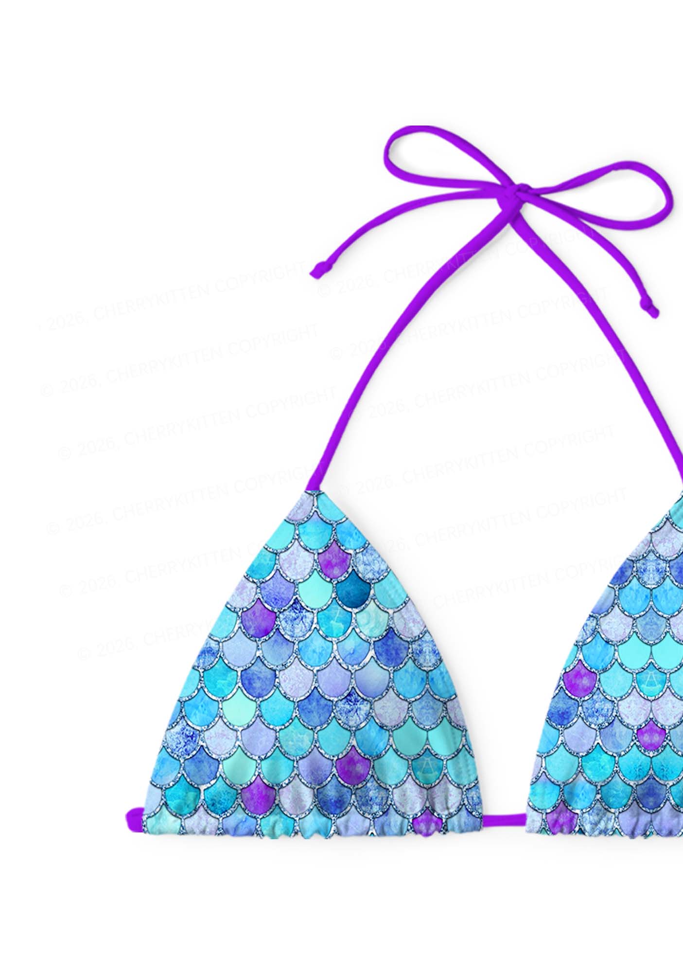 Colorful Fish Scales Y2K Print Bikini Set Cherrykitten