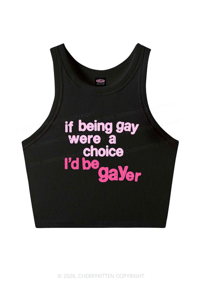 I Would Be Gayer Pride Y2K Crop Tank Top Cherrykitten