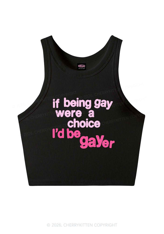 I Would Be Gayer Pride Y2K Crop Tank Top Cherrykitten