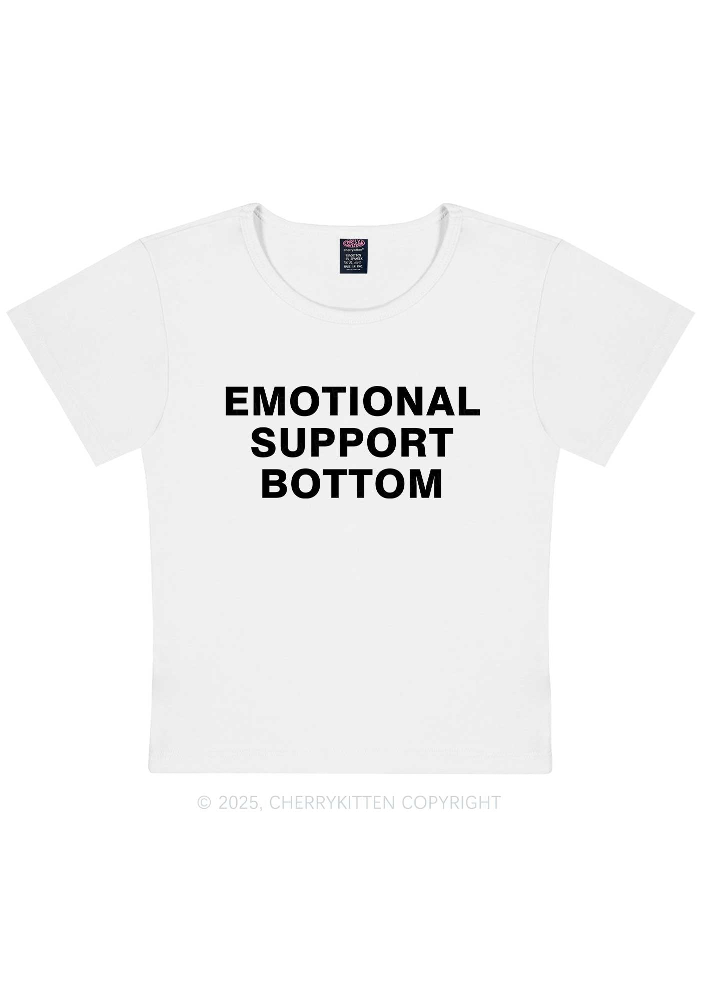 Emotional Support Bottom Pride Y2K Baby Tee Cherrykitten