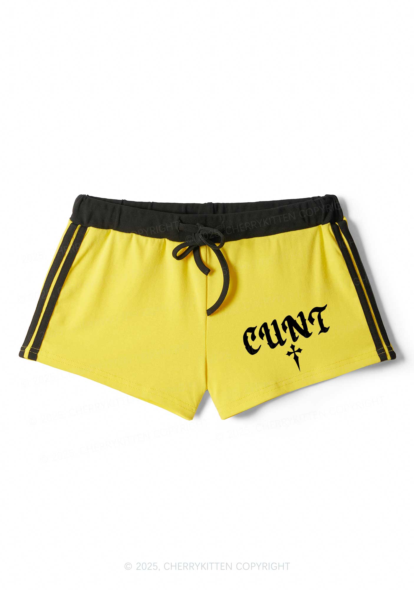 Cxxt Cross Y2K Drawstring Mini Shorts Cherrykitten