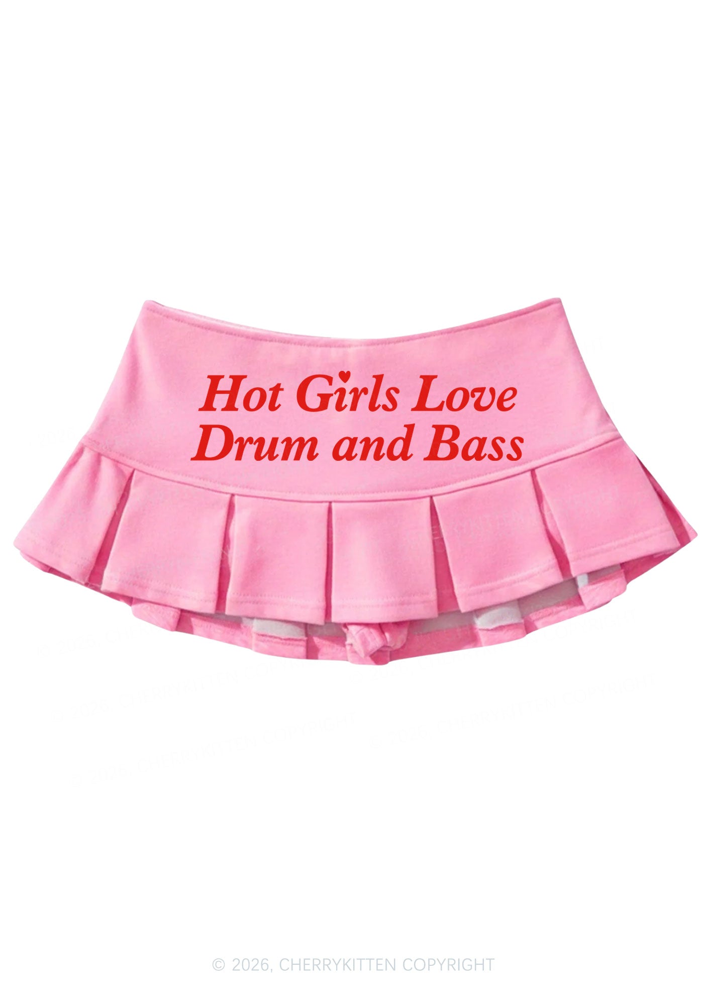 Hot Girls Love Drum And Bass Y2K Mini Pleated Skirts Cherrykitten