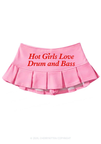 Hot Girls Love Drum And Bass Y2K Mini Pleated Skirts Cherrykitten