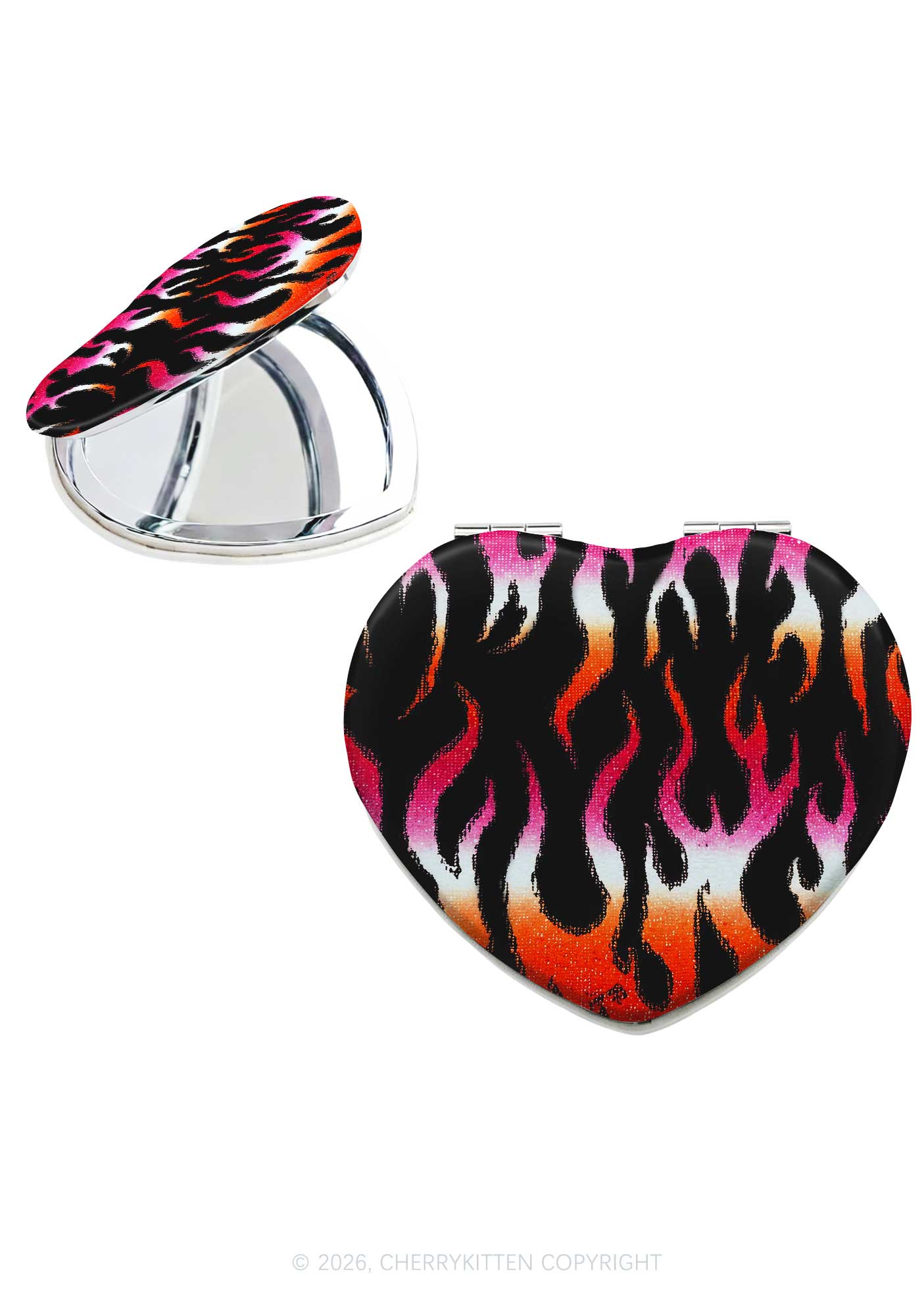 Lesbian Flame Pride Y2K Folding Makeup Mirror Cherrykitten
