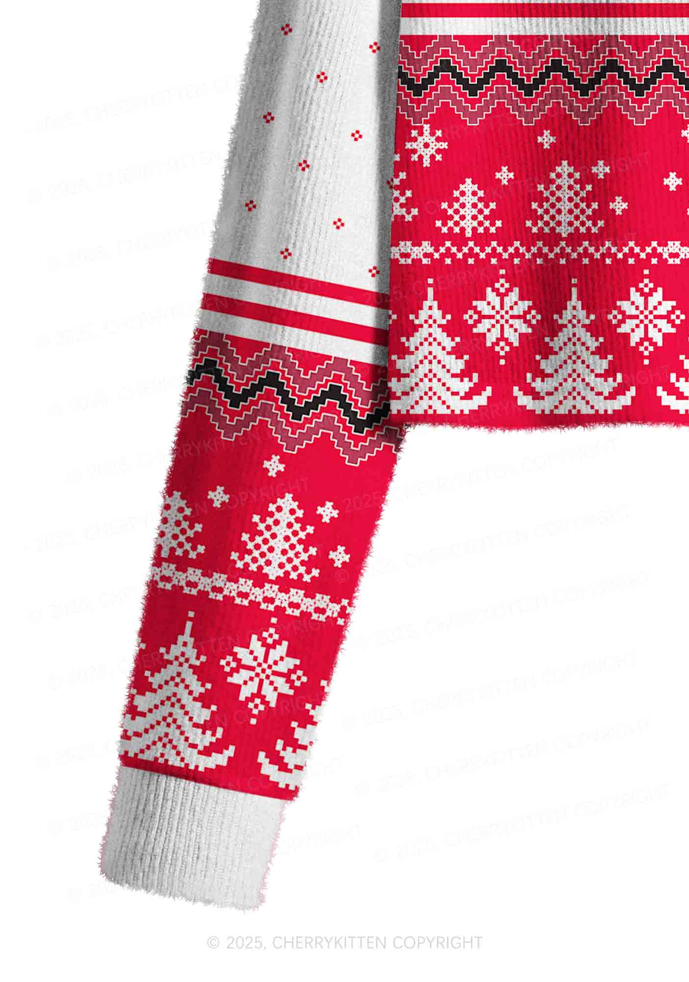 Pretty Girls Drink Diet Coke Y2K Christmas Crop Knit Sweatshirt Cherrykitten