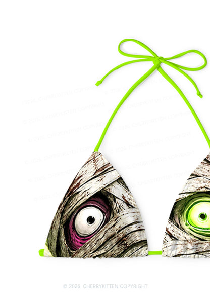 Halloween Crawling Mummy Y2K Print Bikini Set Cherrykitten