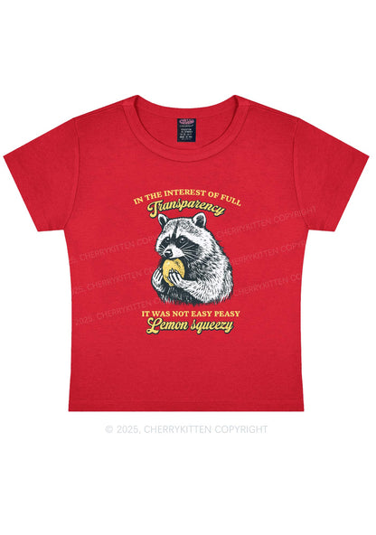 Transparency Lemon Squeezy Y2K Baby Tee Cherrykitten