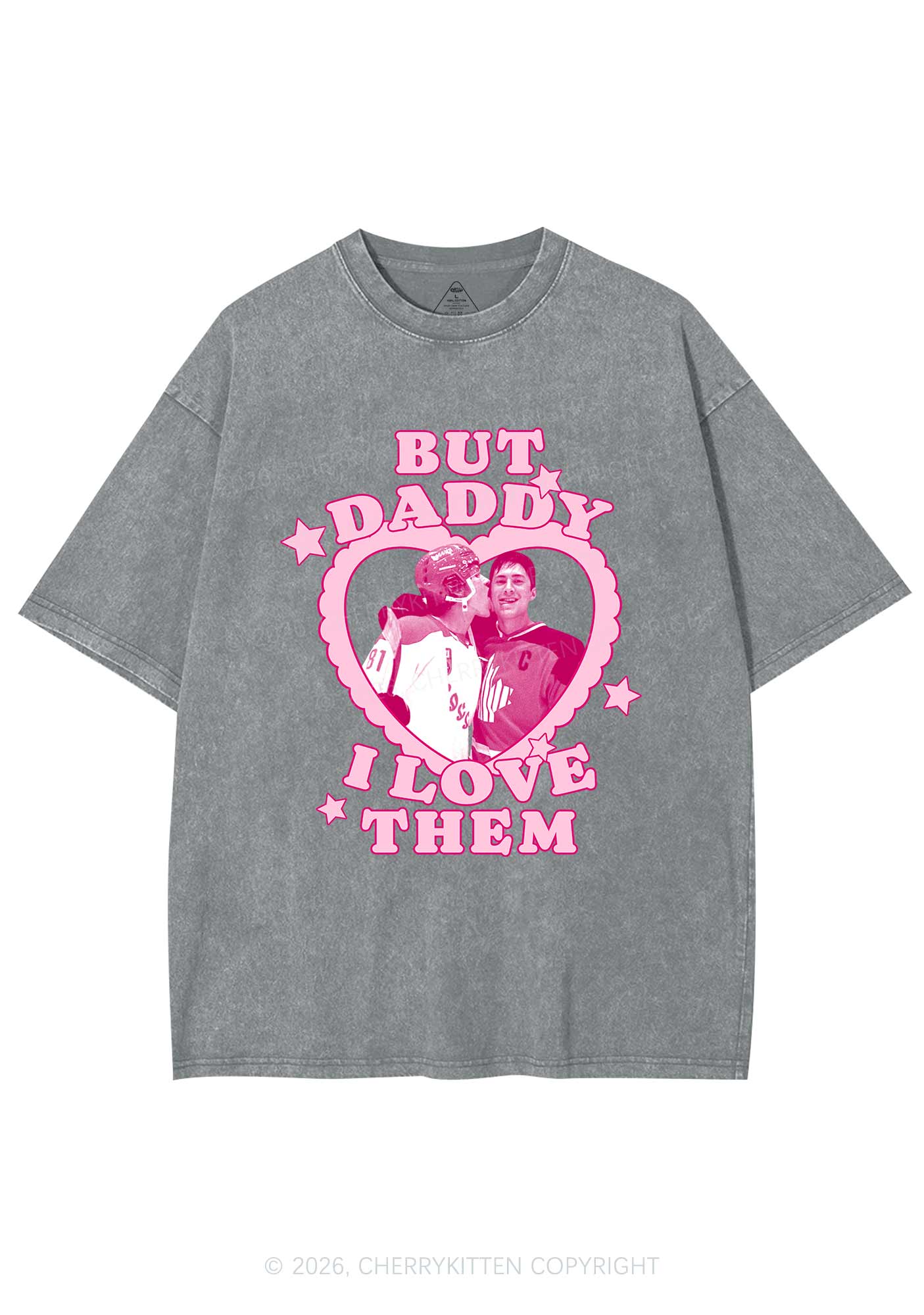 But Daddy I Love Them HR Y2K Shirts Washed Tee Cherrykitten
