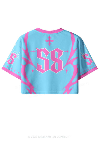 Custom Blue Star Cxxt Y2K Crop Sport Jersey Shirts Cherrykitten