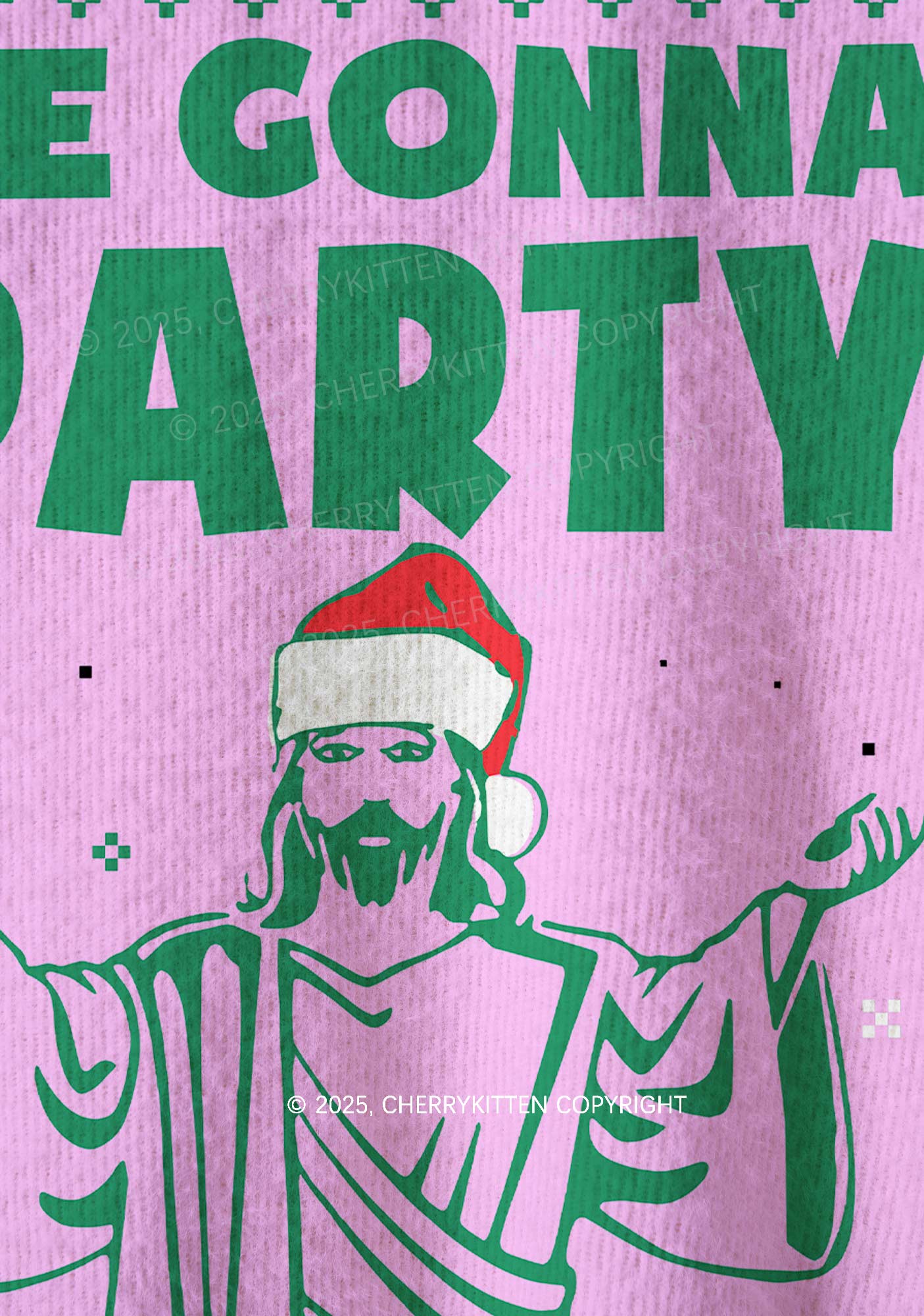 We Gonna Party Y2K Christmas Knit Sweatshirt Cherrykitten