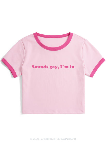 Sounds Gay Pride Y2K Ringer Tee Cherrykitten