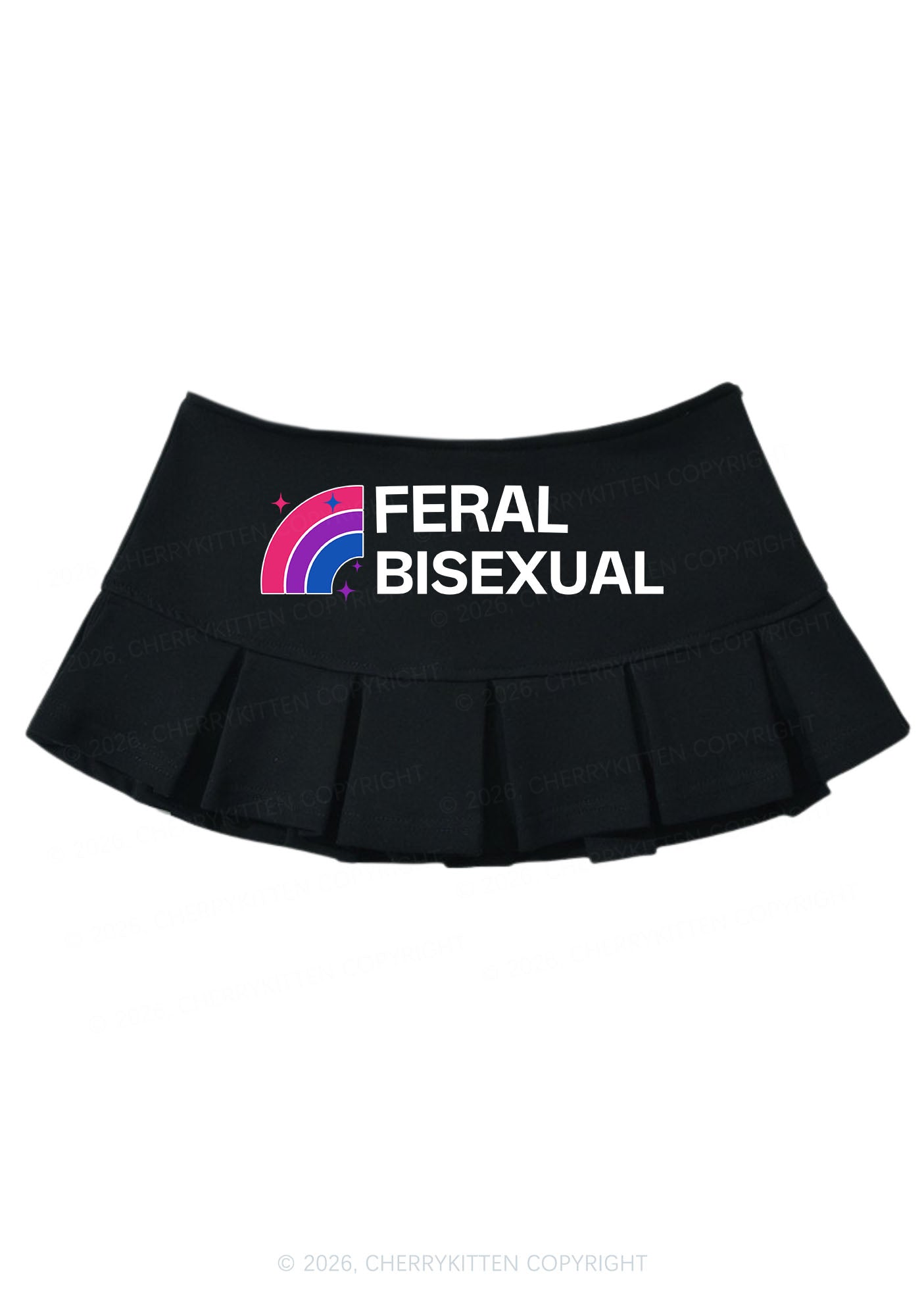 Feral Bisexual Pride Y2K Mini Pleated Skirts Cherrykitten
