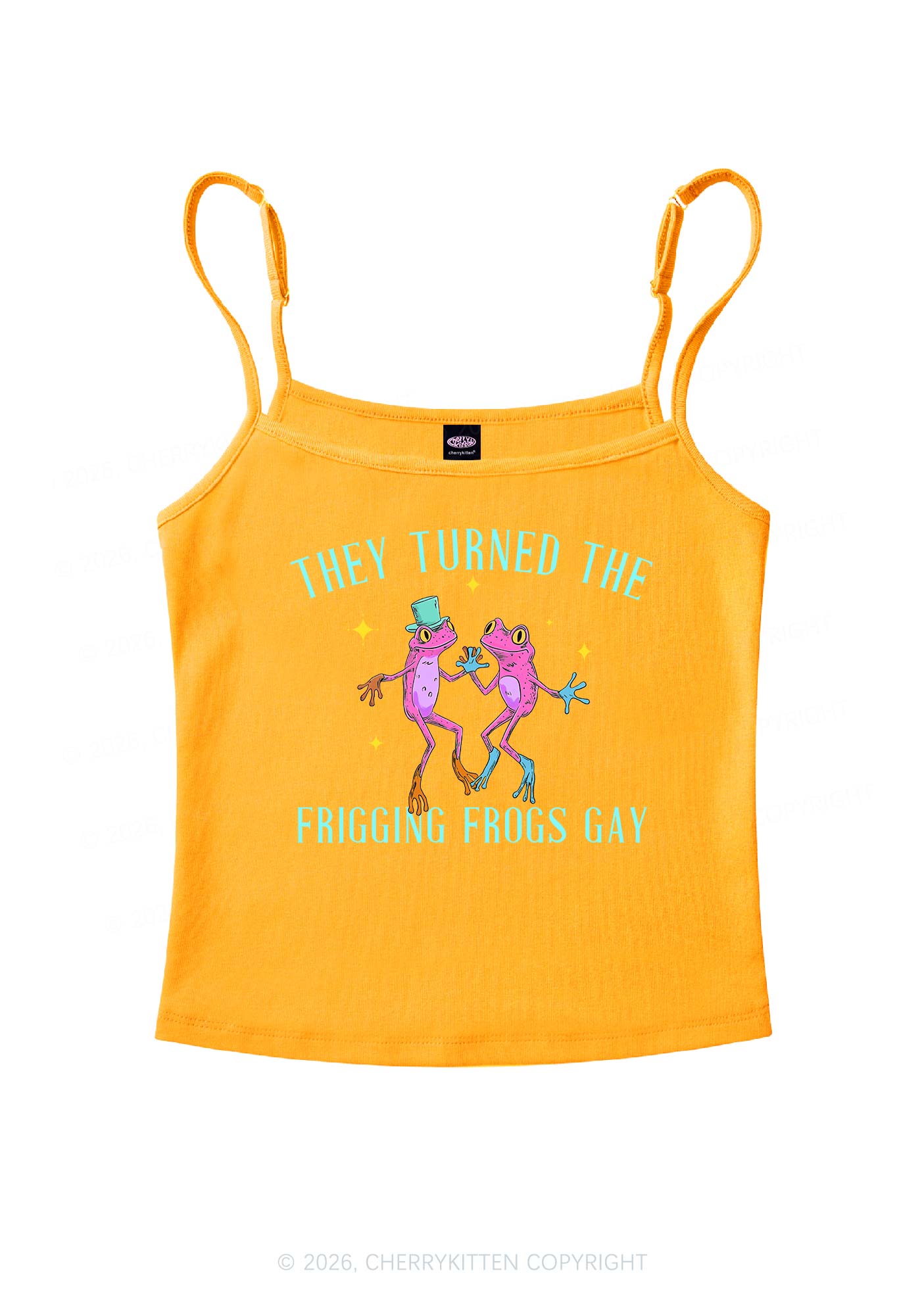 Frogs Gay Pride Y2K Spaghetti Strap Cami Cherrykitten
