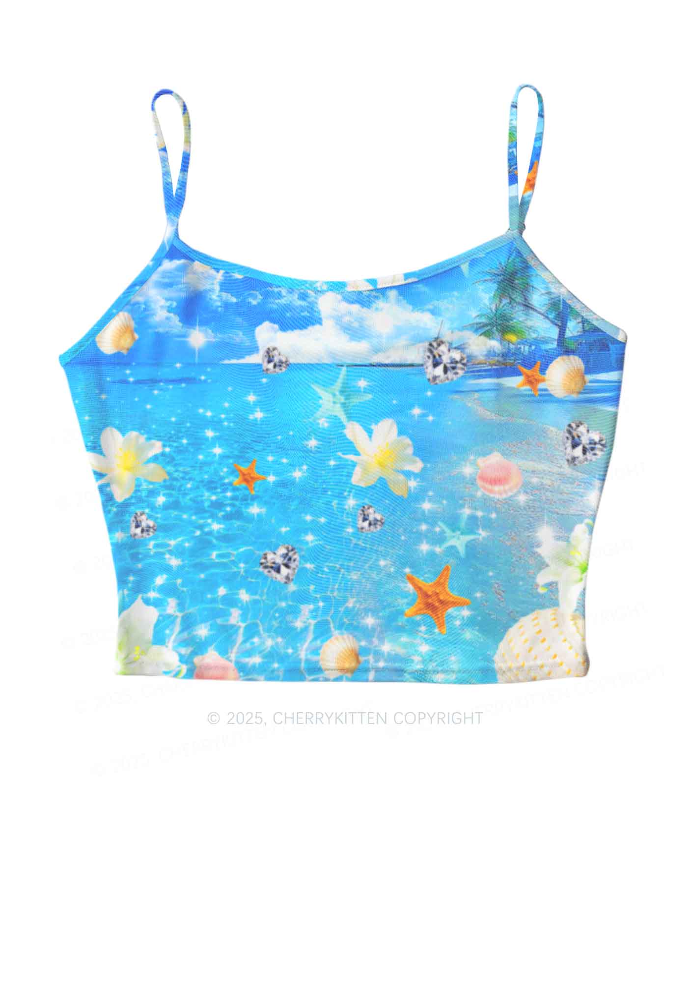 Sea Treasures Y2K Mesh Cami Tank Cherrykitten
