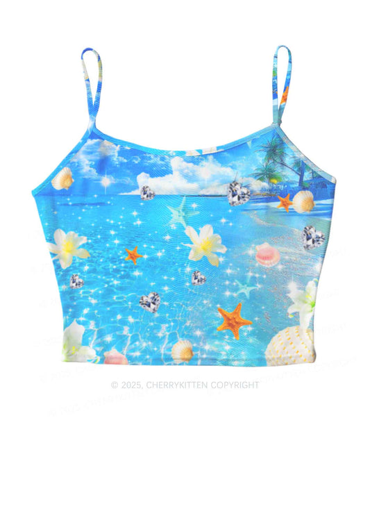Sea Treasures Y2K Mesh Cami Tank Cherrykitten