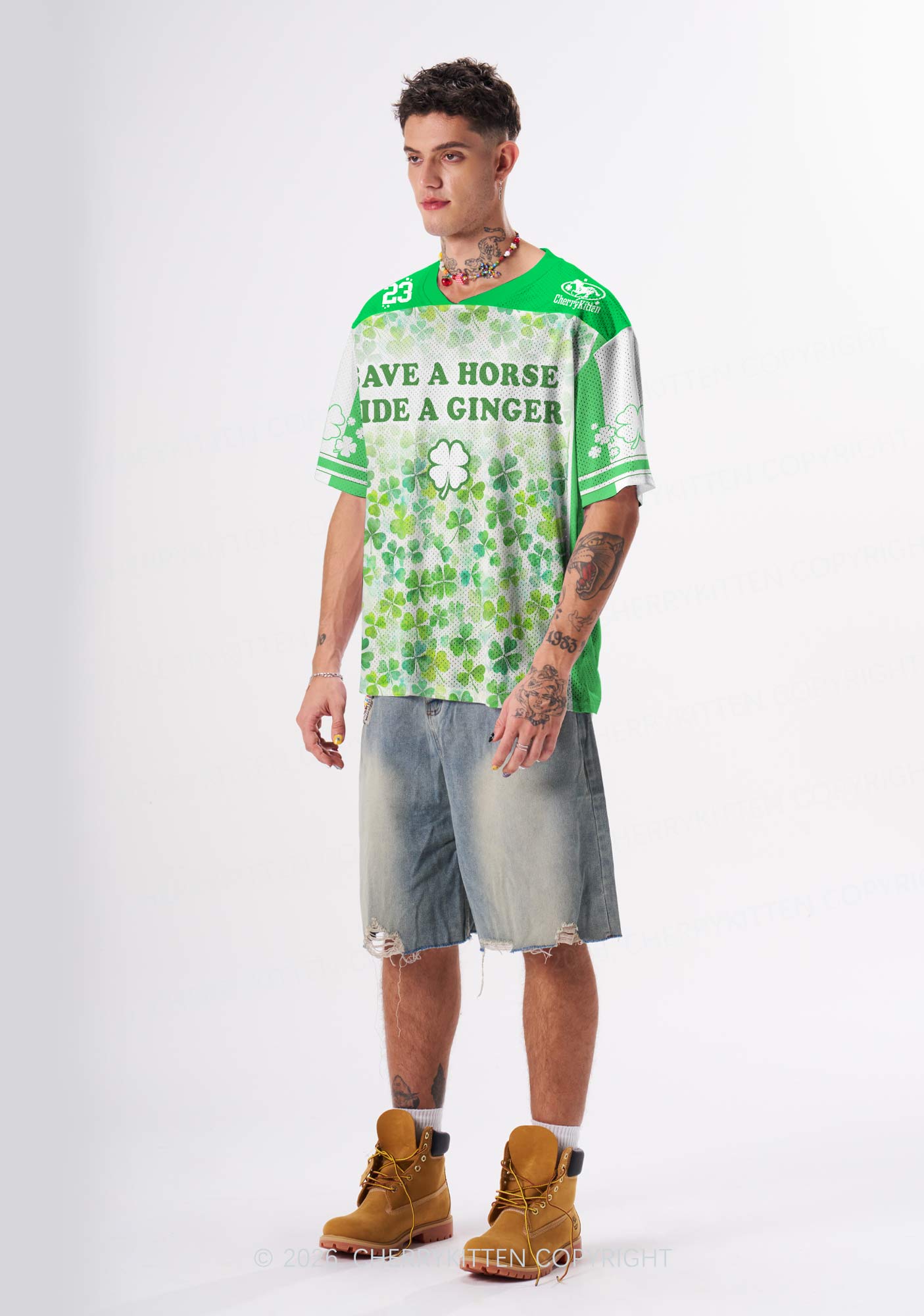 Custom Save A Horse Ride A Ginger St Patricks Y2K Sport Jersey Shirts Cherrykitten