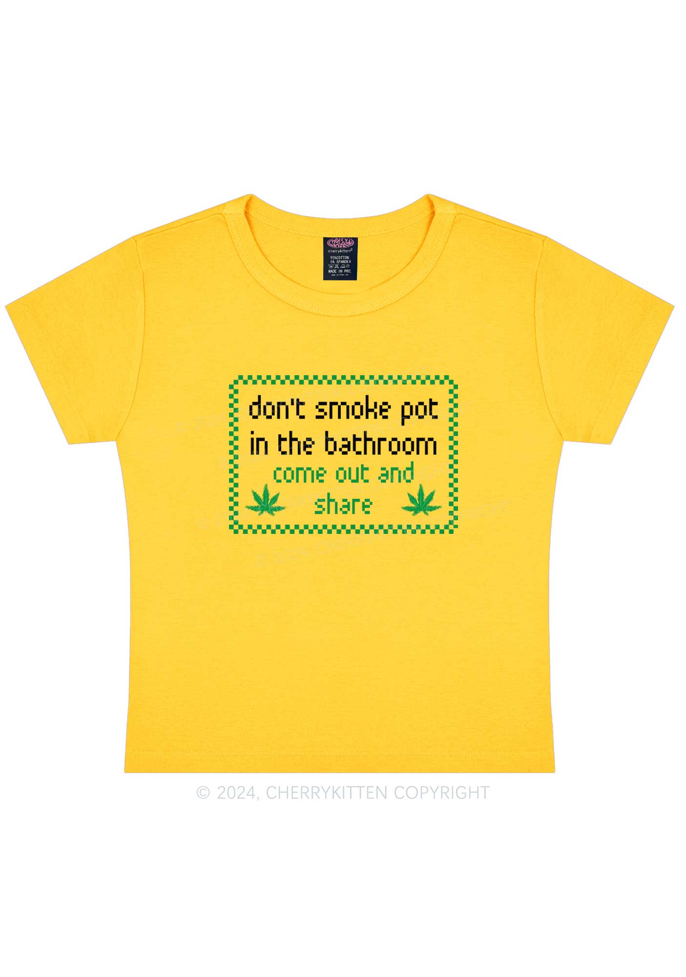 Don't Smoke In Bathroom Y2K Baby Tee Cherrykitten