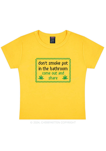 Don't Smoke In Bathroom Y2K Baby Tee Cherrykitten