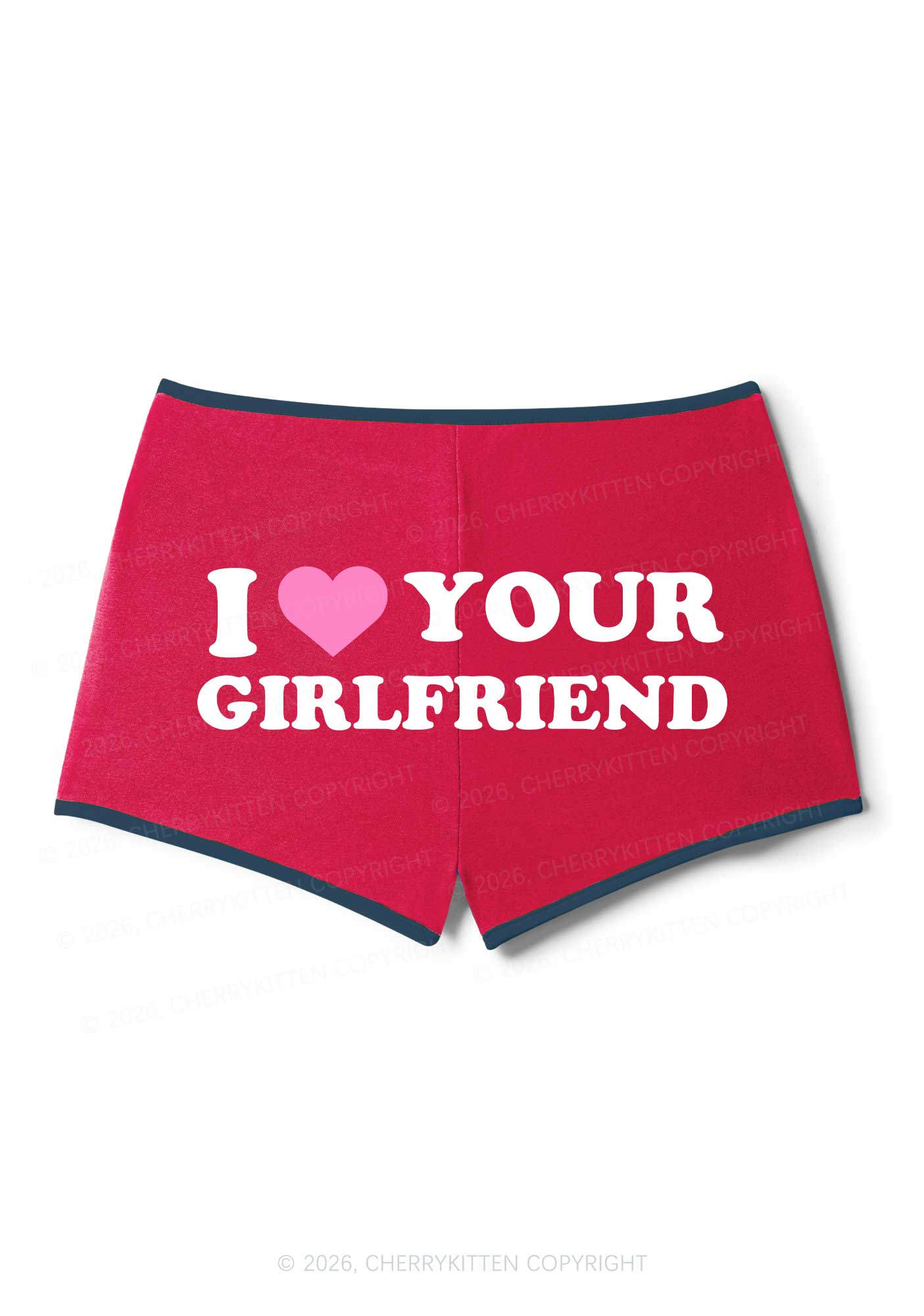 I Love Your GF Valentine's Day Y2K Booty Shorts Cherrykitten