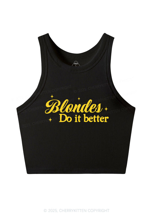 Blondes Do It Better Y2K Crop Tank Top Cherrykitten