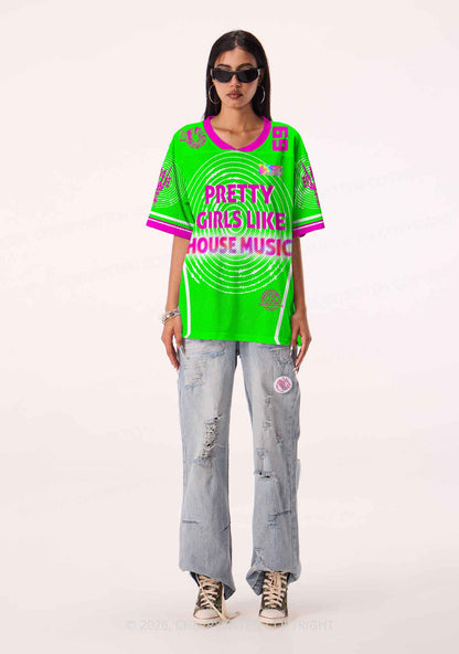 Pretty Girls Like House Music Y2K Sport Jersey Shirts Cherrykitten