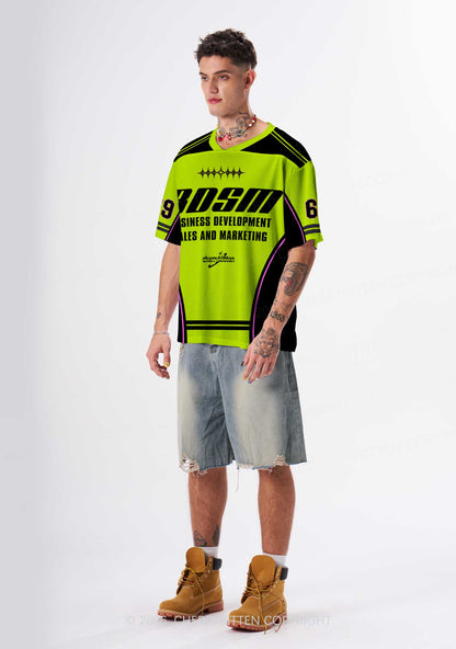 Green BDSM Y2K Sport Jersey Shirts Cherrykitten