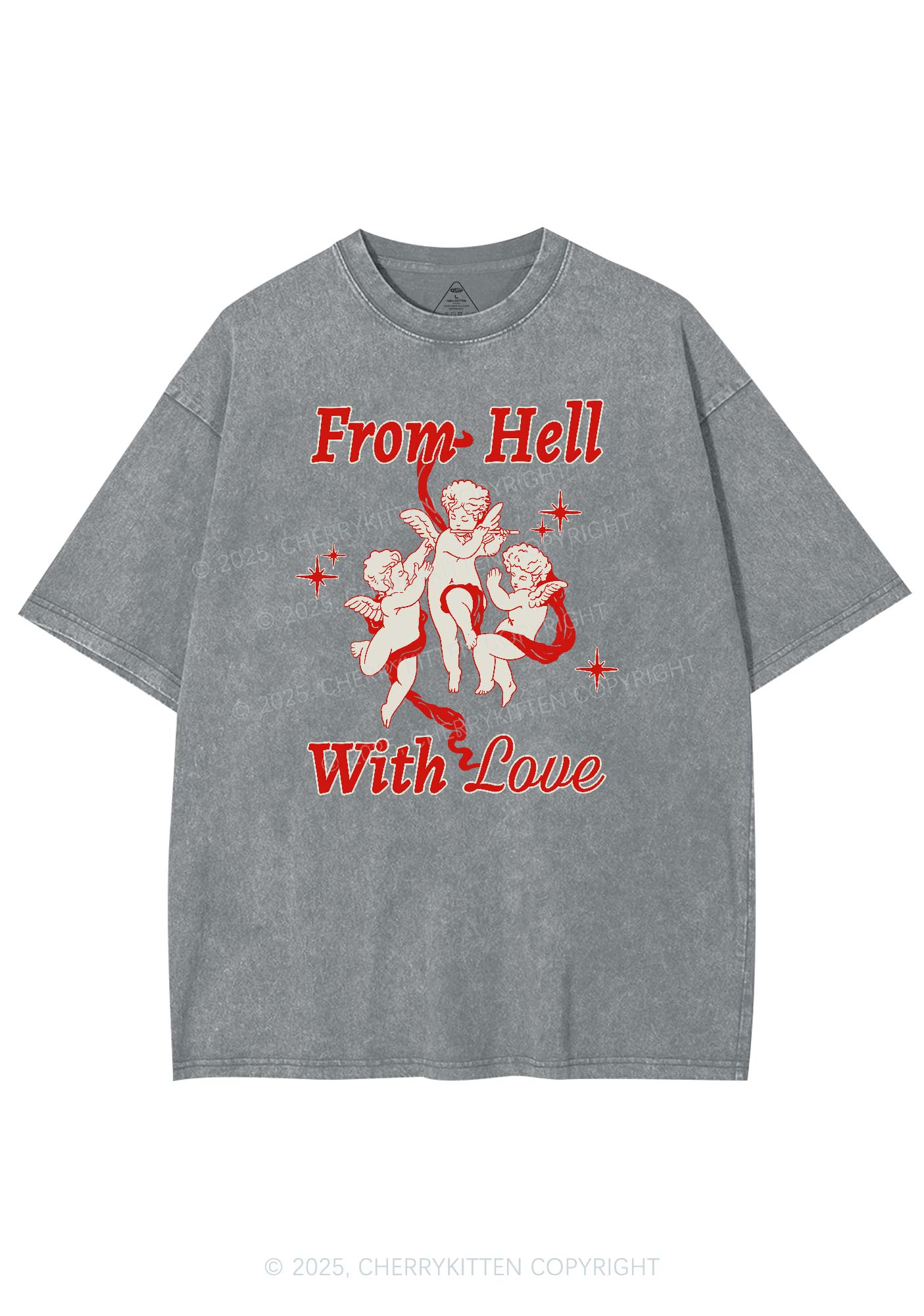 Cupids From Hell Y2K Shirts Washed Tee Cherrykitten