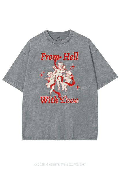 Cupids From Hell Y2K Shirts Washed Tee Cherrykitten