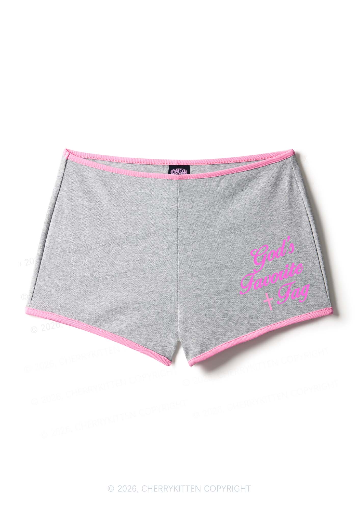 Gods Favorite Fag Pride Y2K Booty Shorts Cherrykitten