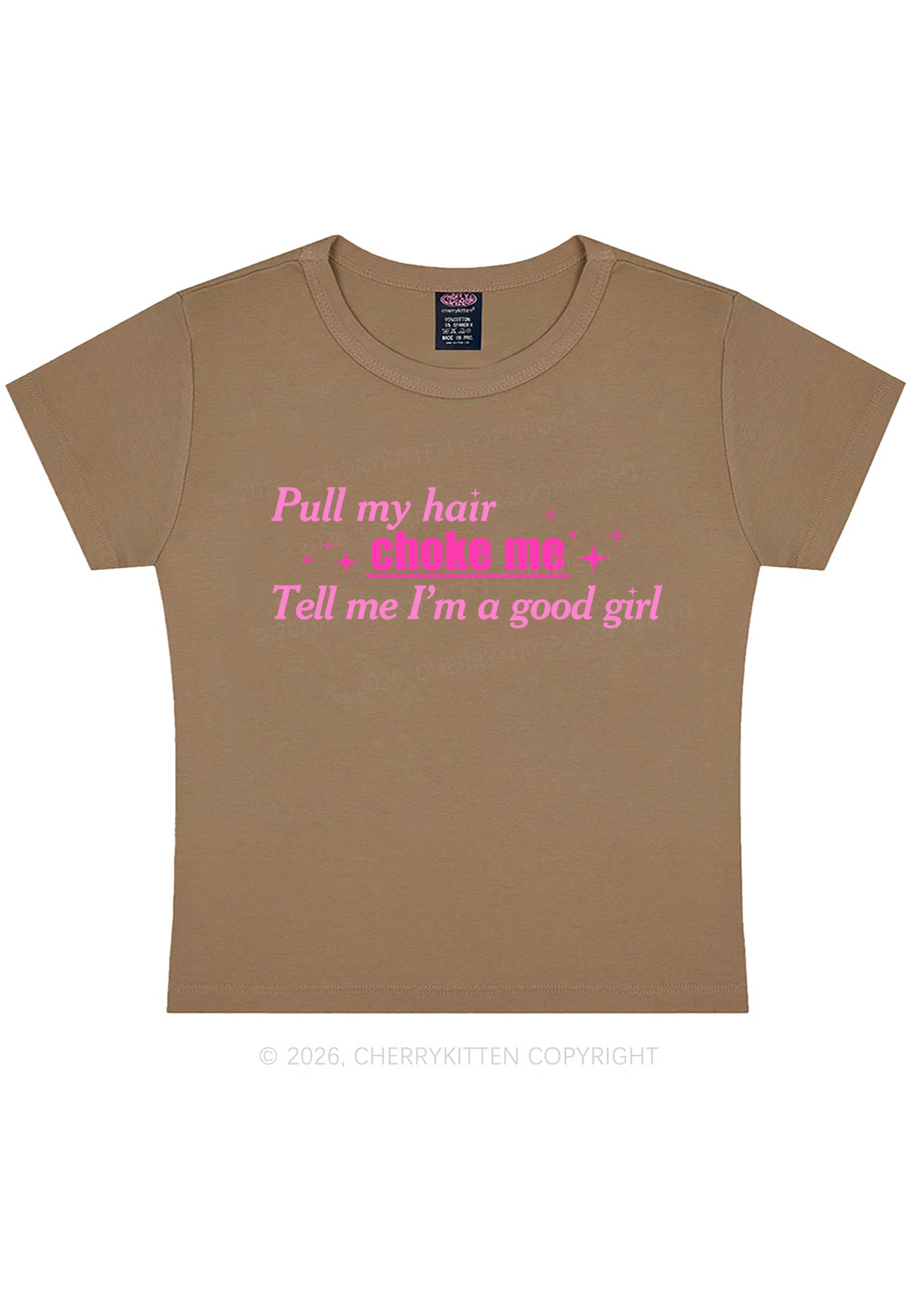 Choke Me Im Good Girl Y2K Baby Tee Cherrykitten
