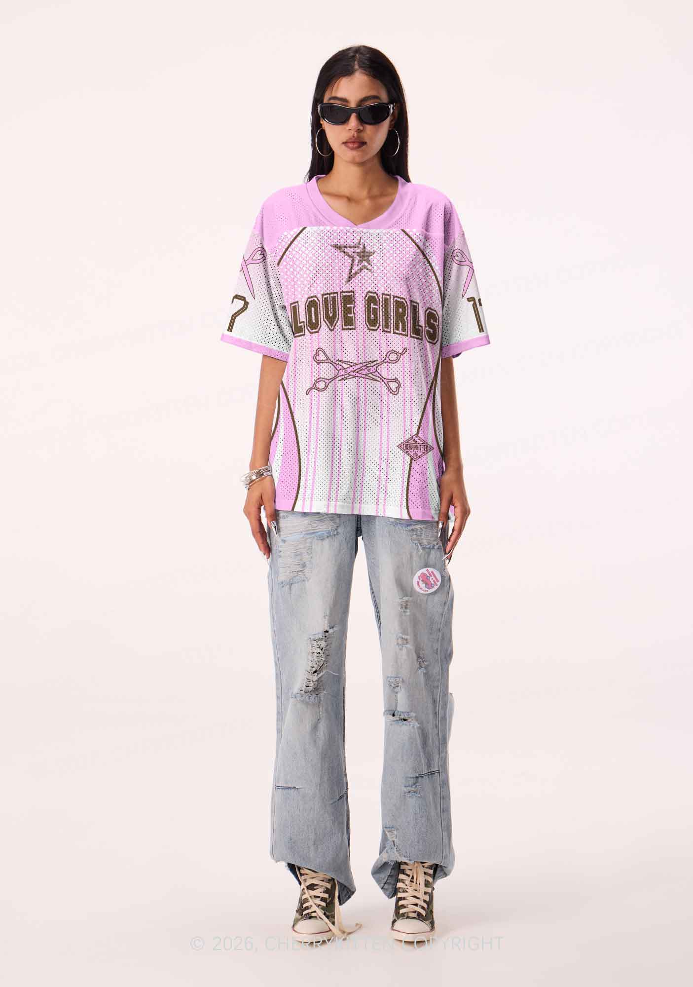 I Love Girls Scissors Pride Y2K Sport Jersey Shirts Cherrykitten