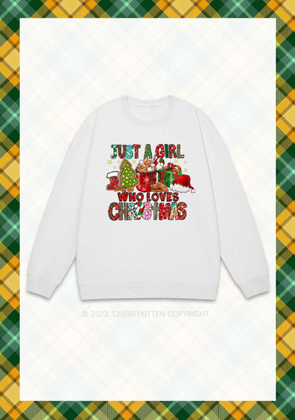 Just A Girl Who Loves Christmas Y2K Sweatshirt Cherrykitten