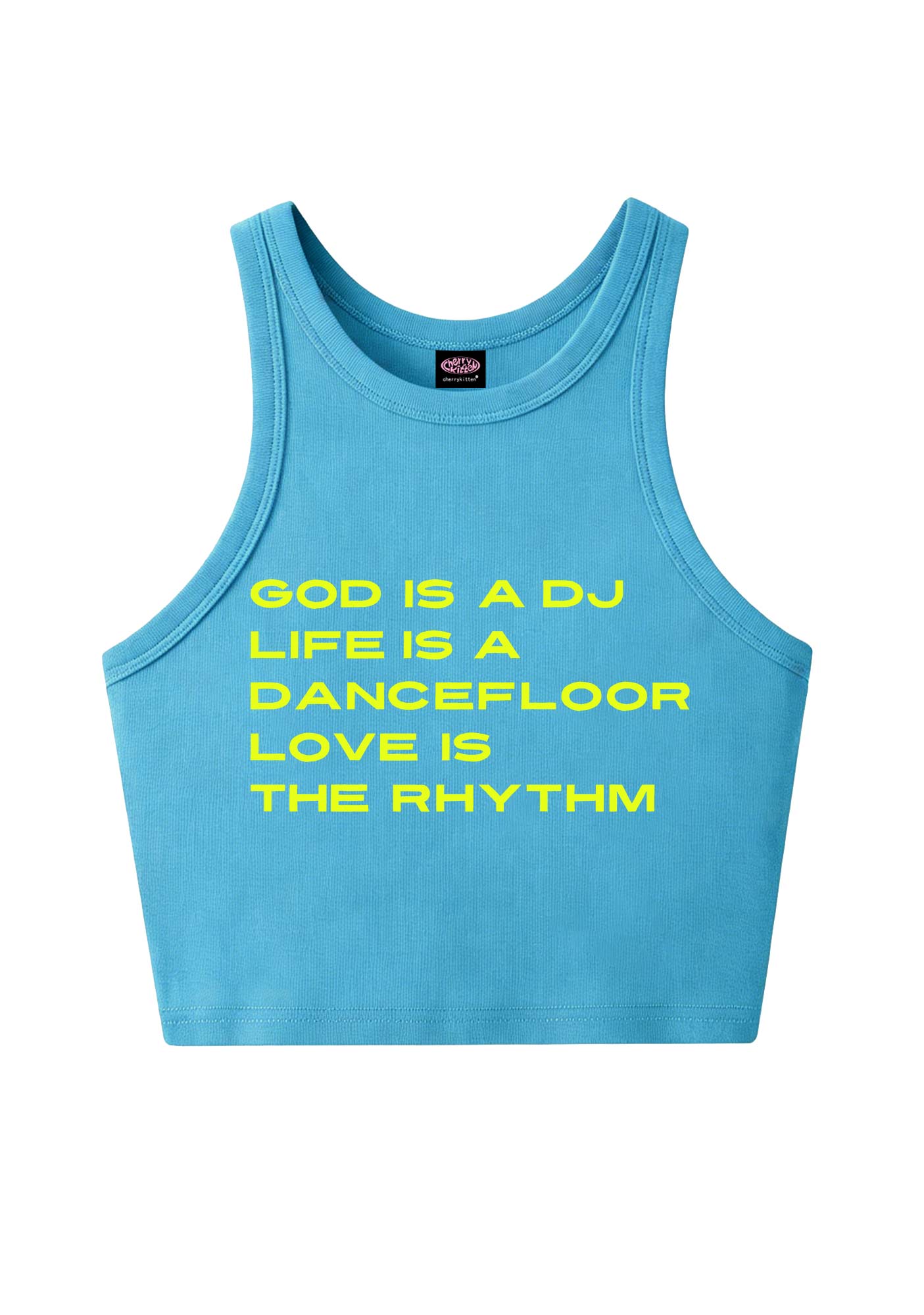 Love Is The Rhythm Y2K Crop Tank Top Cherrykitten