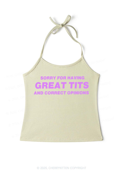 Sorry For Having Correct Opinions Y2K Halter Neck Cami Cherrykitten