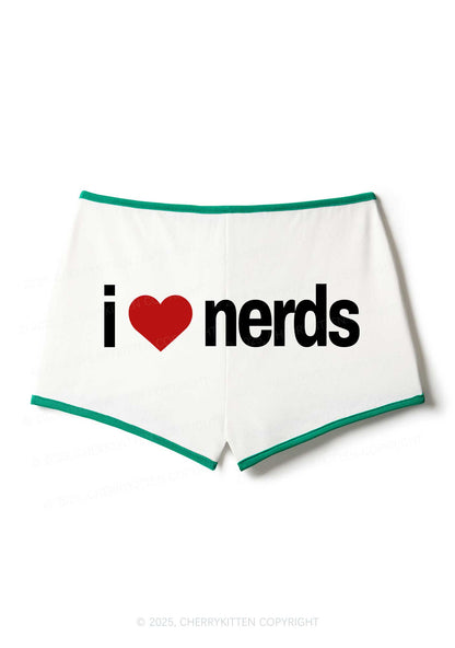 I Love Nerds Y2K Booty Shorts Cherrykitten