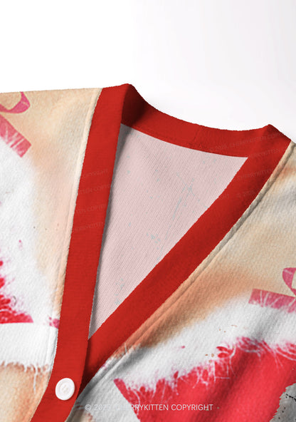 Bikini Santa Y2K Christmas Cardigan Knit Sweatshirt Cherrykitten