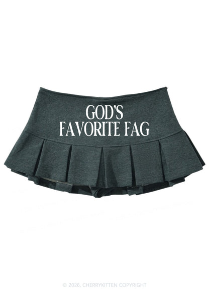 Gods Favorite Fag Pride Y2K Mini Pleated Skirts Cherrykitten